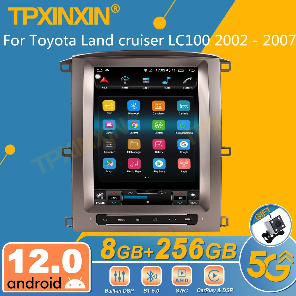 

Автомагнитола 2 Din на Android 12 для Toyota Land cruiser LC100 2002-2007, автомобильное радио на Android, стереоприемник, GPS-навигатор, мультимедиа