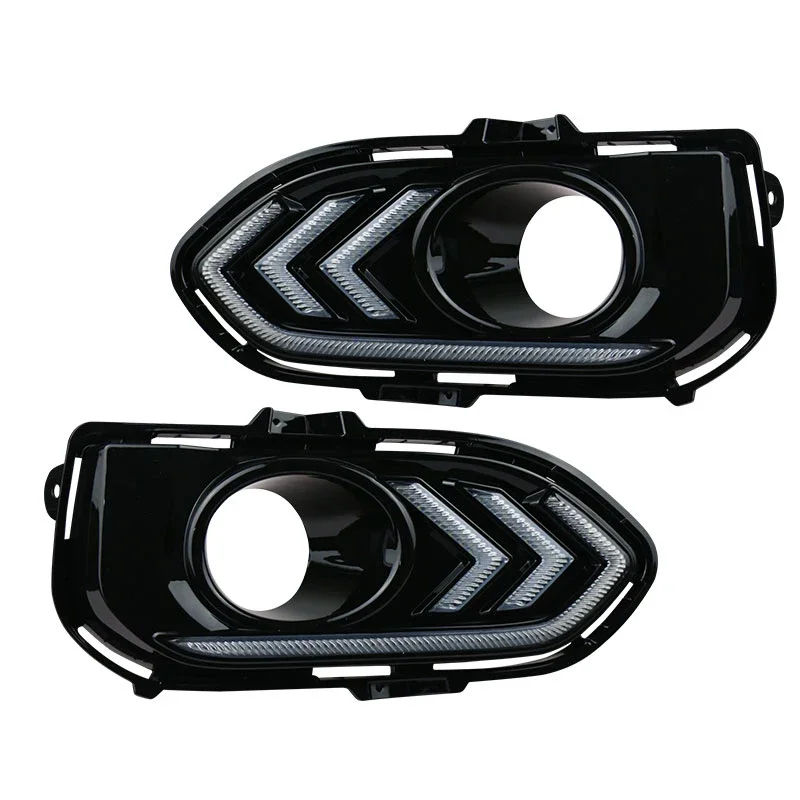 2pcs For Honda jazz fit 2018 2019 LED DRL Daytime Running Lights Daylight Fog Lamp Cover With Turn signal lamp