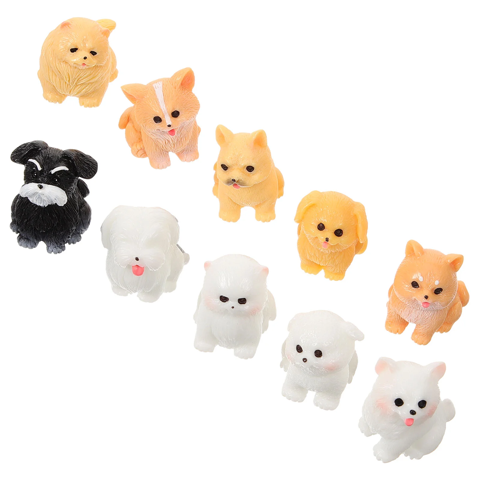 

10pcs Small Dog Craft Ornament Puppy Model Cartoon Dog Figurine Decorative Small Puppy Craft