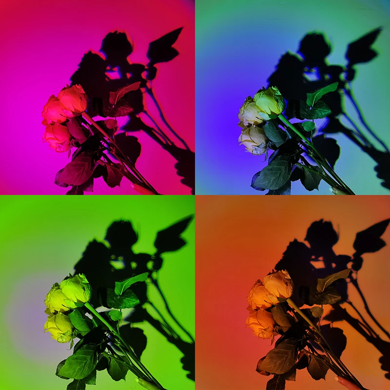 16 цветов закат лампа Радужный проектор светильник 4 режимами дистанционного