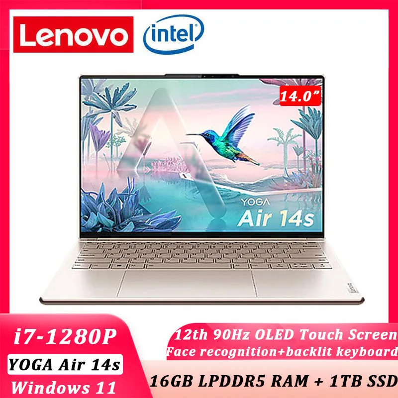 

Ультратонкий ноутбук Lenovo Yoga Air14s, 2022 дюйма, 12 ядер, 16 ГБ ОЗУ, ТБ SSD, Windows 11, 2,8 K, 90 Гц, OLED сенсорный экран