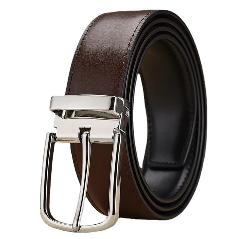 BEAFIRY Genuine Leather Men's Belts Double Sided Preferred Casual Male Belt All-match Braided Belts Boys Pants JeansBrown Black