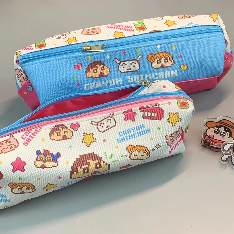 

Пенал Crayon Shin-Chans в стиле аниме Kawaii большая емкость Сетчатая Сумка для хранения канцелярских принадлежностей мультяшный Милый креативный по...