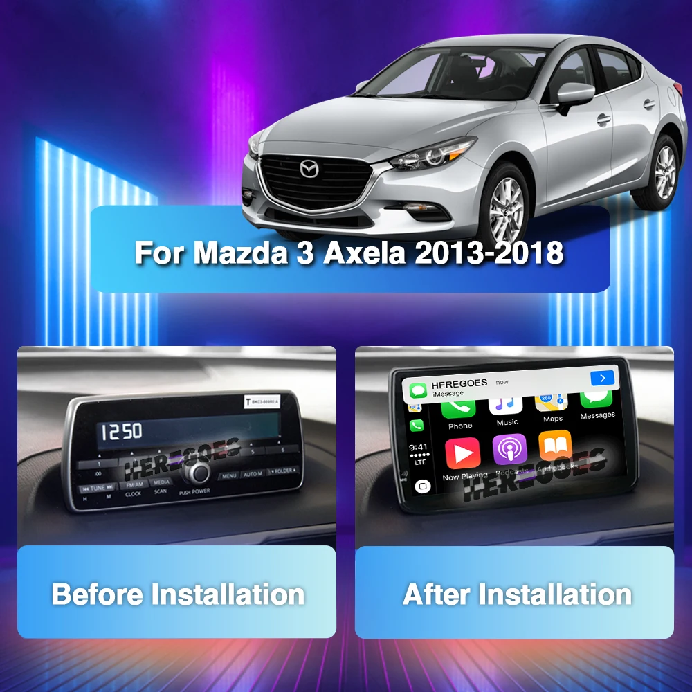 Carplay 9" DSP Android 11.0 Car DVD Player Navigation GPS Radio Autoradio For Mazda 3 Axela 2013 - 2018 4G LTE Bluetooth Wifi купить по