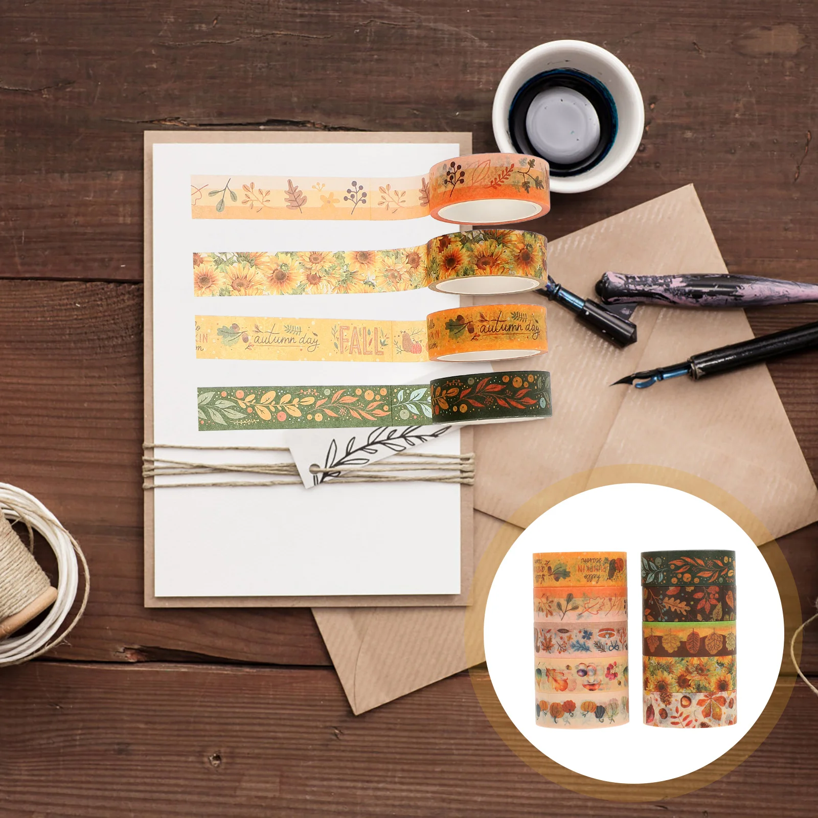 

10 рулонов подарочных наклеек, упаковочная лента, День благодарения, маскировка, тыква, Хэллоуин, Васи, «сделай сам», скрапбукинг, декоративн...