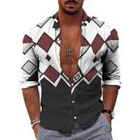 mens long sleeve shirts hot sale new 3d harajuku fashion brand prom party tops hawaiian social button cardigan european size