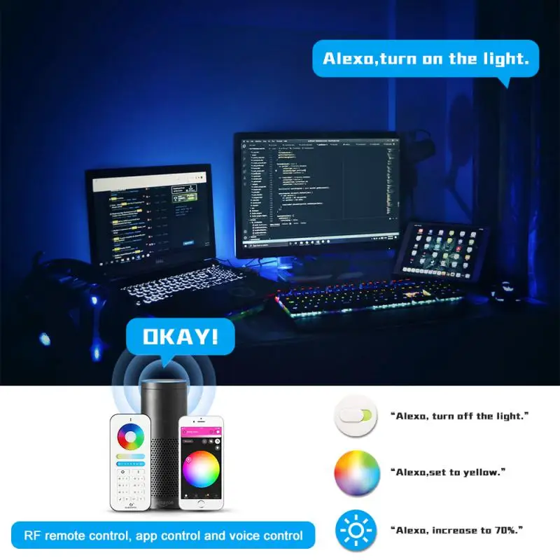 

Support 2.4g Rf Remote Control Led Light With Remote Control 270 W Led Strip Controller 5 A Support Tuya App/smartthings App
