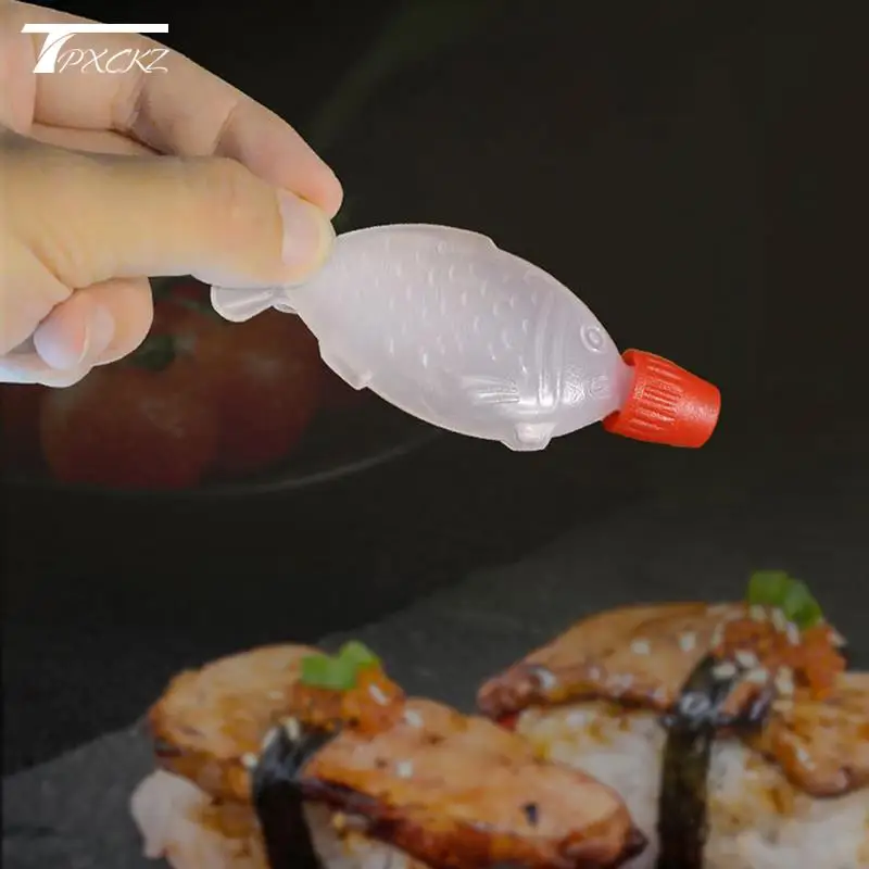 15Pcs Disposable Sauce Bottle 4ml Fish Shaped Soy Sauce Rice