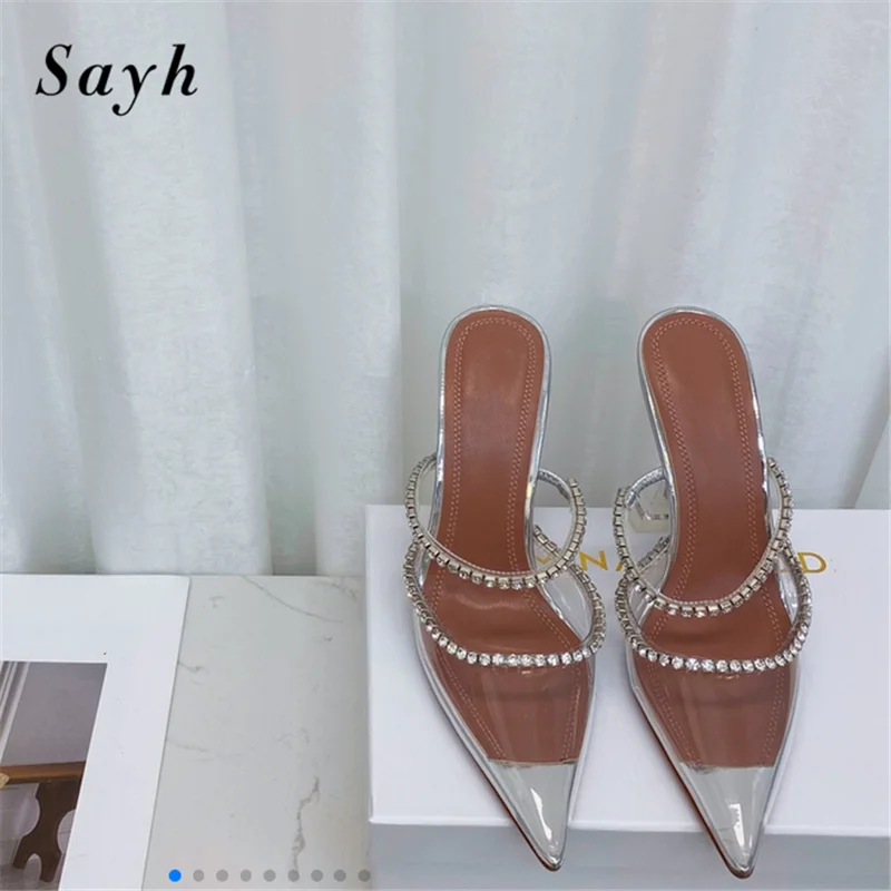 

Туфли-лодочки летние женские, искусственные, заостренный носок, на каблуках, свадебные босоножки, прозрачная обувь для вечерние