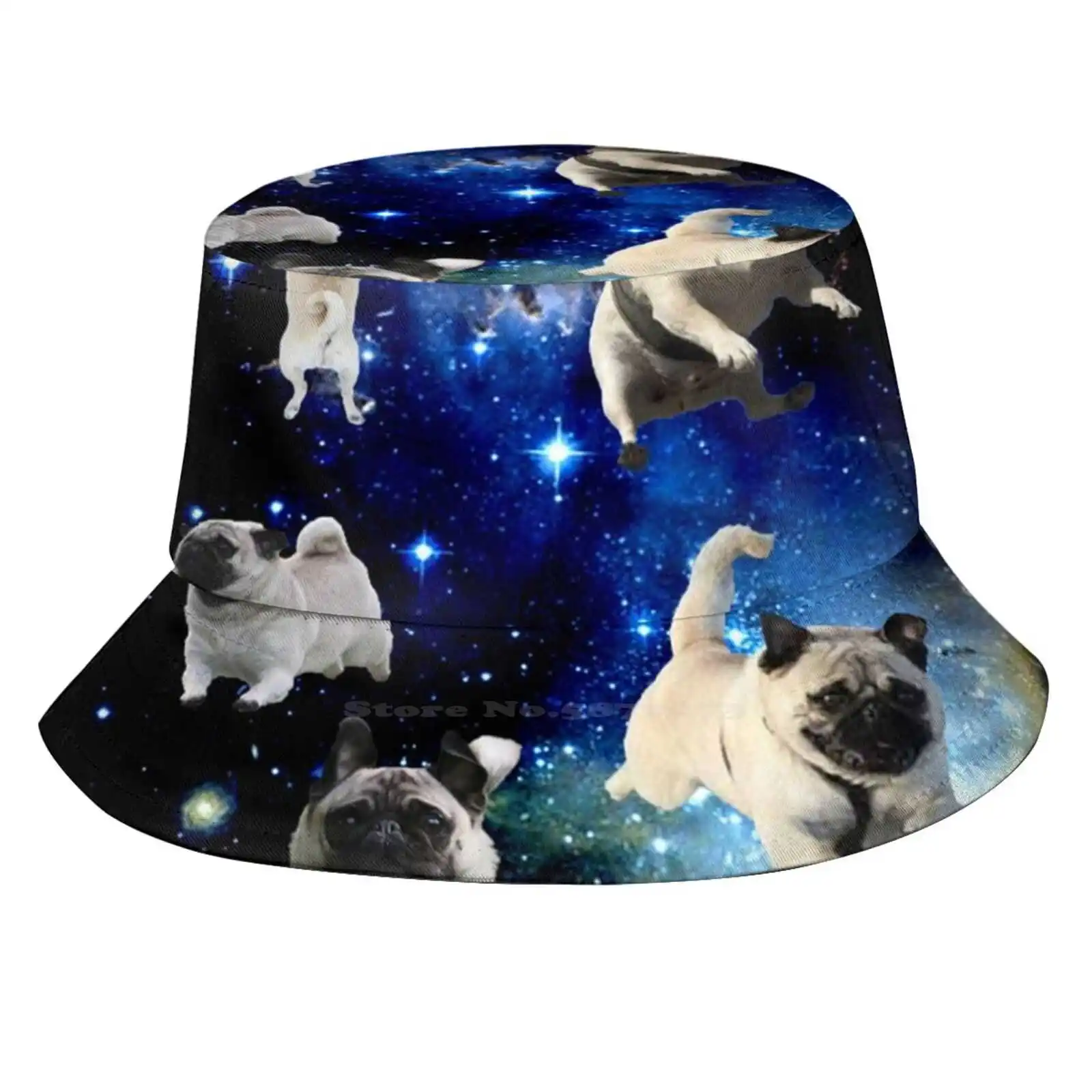 

Летняя Солнцезащитная шапка в стиле унисекс с изображением космических Мопсов