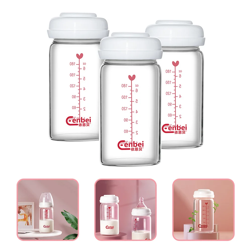 

3pcs Bottle Clear Portable Baby Bottle Breastmilk Storage Bottle Breast Storing Bottles