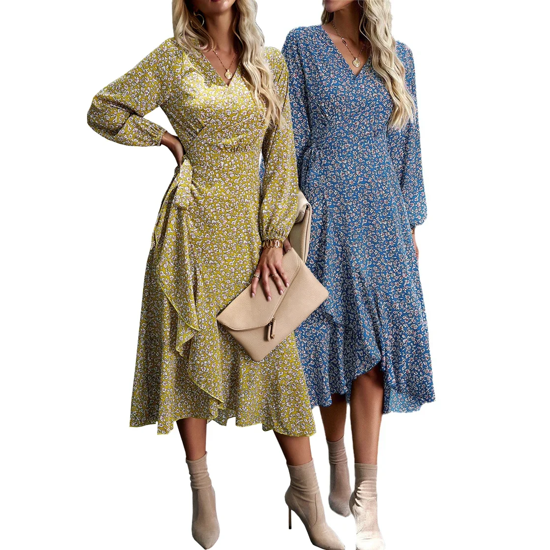 Женское шифоновое платье средней длины винтажное дизайнерское с принтом