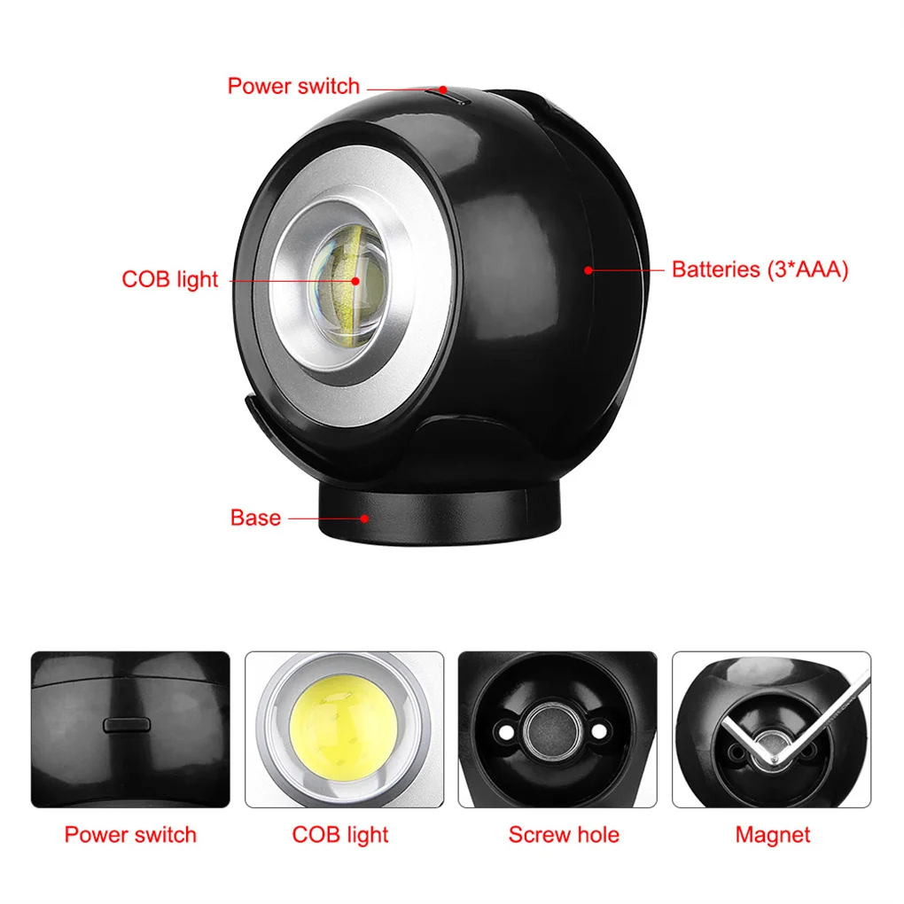 

COB Wall Light Bright Battery Lamp Flashlight Night-light for Corridor