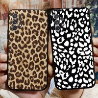 fashion leopard pattern phone case for samsung a53 a13 a12 a52 a51 a73 a32 a50 a20 a21 a22 a31 a40 a70 s silicone black coque