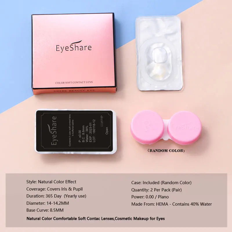 EYESHARE 2pcs Natural Color Contact Lenses for Eyes Gray Contact Lens Yearly Fashion Blue Contact Lens Colored Eye Contacts images - 6