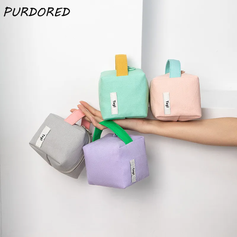 

PURDORED 1 Pc Women Mini Square Makeup Bag Travel Small Make Up Pouch Lipstick Organizer Female Toiletry Bag Trousse Maquillage