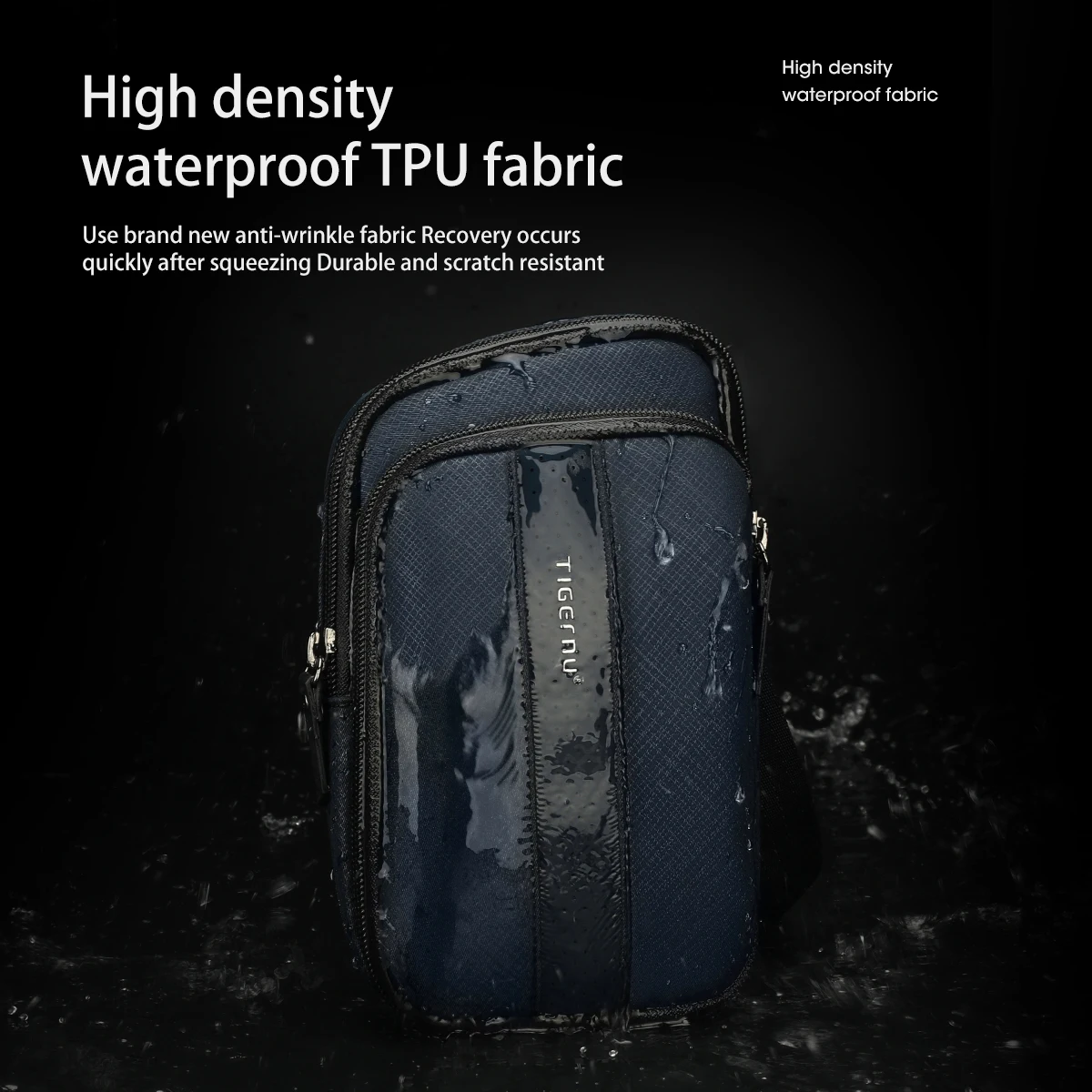 Водонепроницаемая мужская сумка через плечо из ТПУ