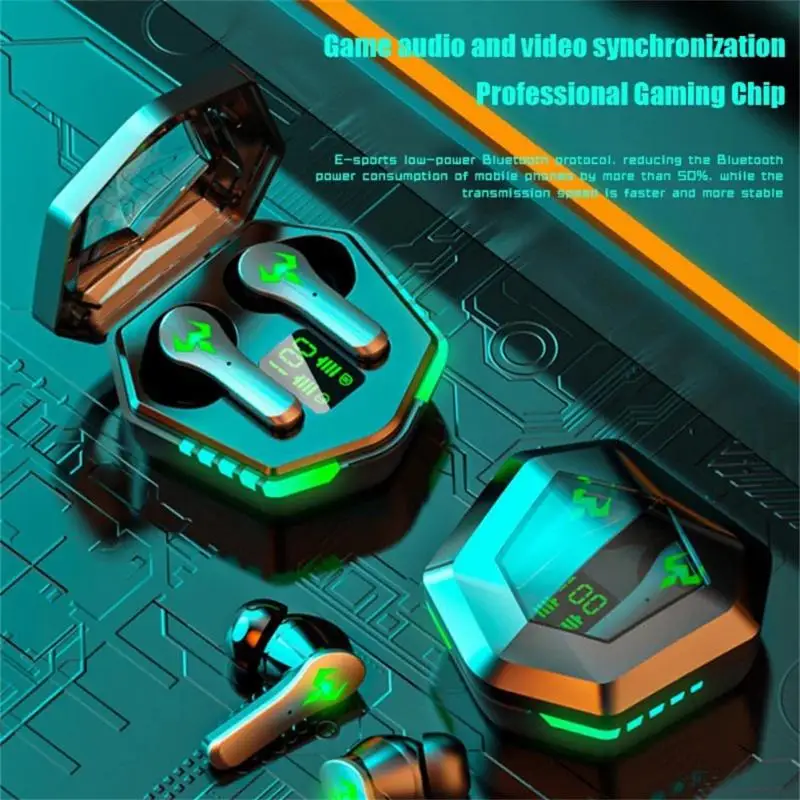 

N35 Wireless Bluetooth Headphone TWS Gaming Earphones Waterproof Sports Stereo Headset Digital Display With Charging Compartment