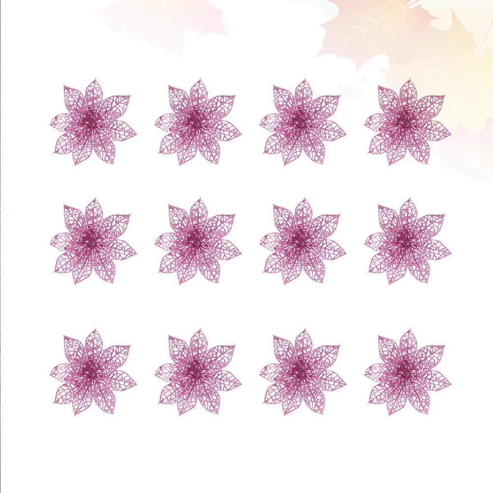 

20 Pcs Rose Poinsettia Red Artificial Flowers Artificial Flower Picks Spray White Garland Christmas Small Poinsettia