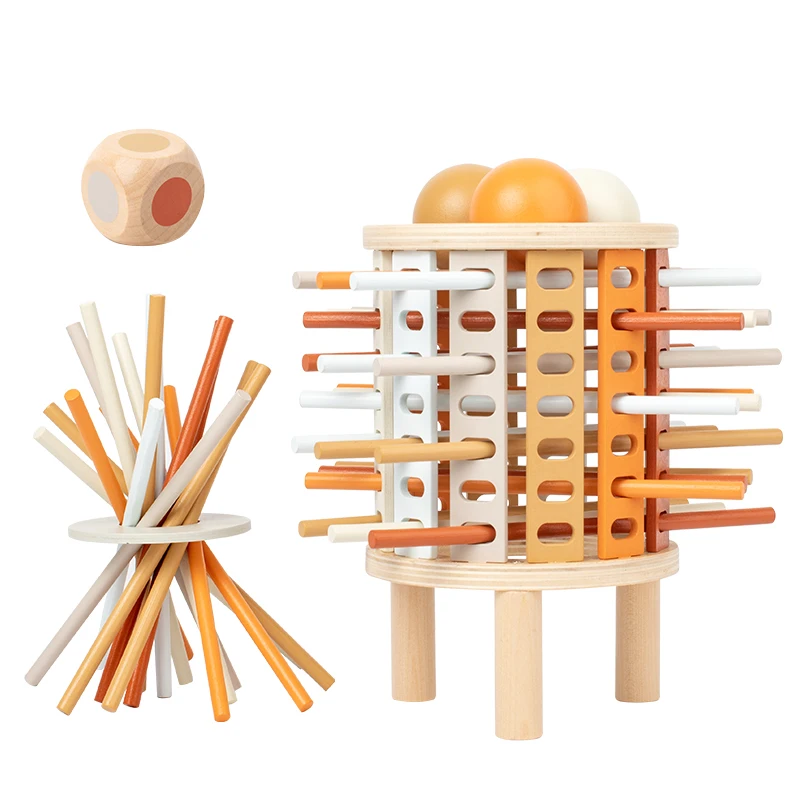 Montessori Woodiness Draw Stick Game the Learning Tower of Pisa Educational Toys Stacking Wooden
