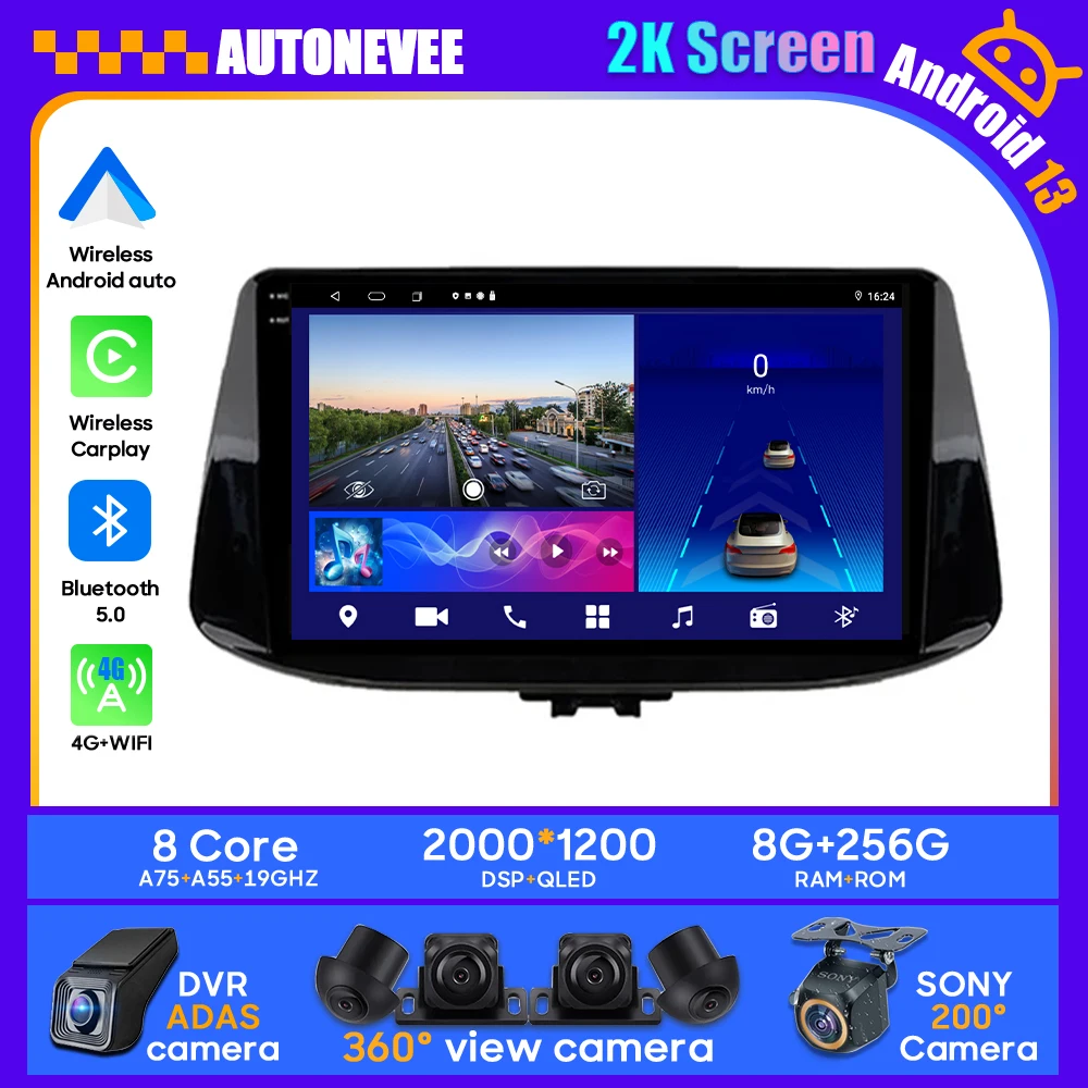 Автомобильный радиоприемник Carplay для Hyundai I30 2017-2019 мультимедийный плеер экран Android