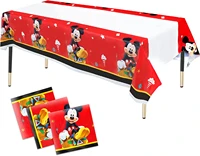 disney mickey mouse tablecloth 130220cm cute mickey mouse table cover disposable plastic birthday decorations for kids party