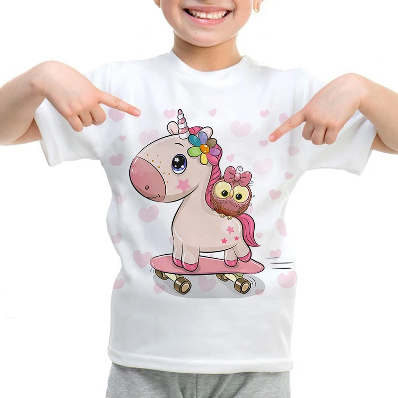 

Kids T Shirts Unicorn T-shirt Boys Girls O-Neck Short Sleeve Summer Children Casual Tshirts Cartoon Tee Tops Camisetas Infantil