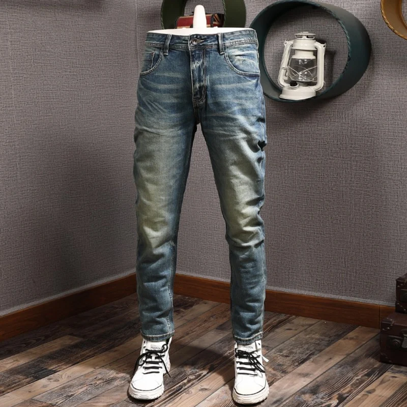 Европейские трендовые модные мужские джинсы