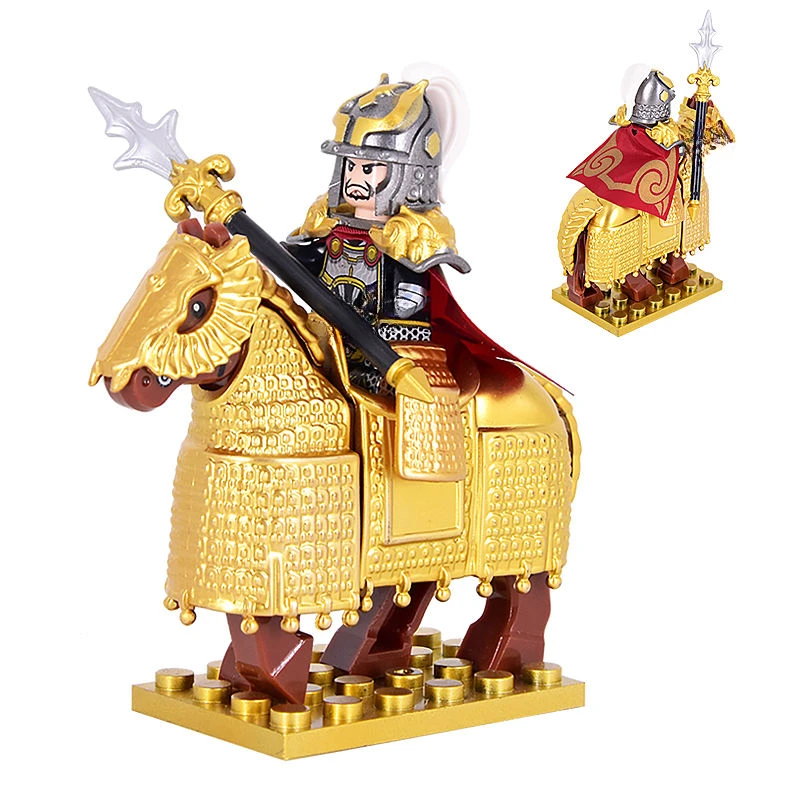 MOCThe Three Kingdoms Солдат Герой СолдатWar-Horse Knights Оружие Кирпич Мини-фигурка