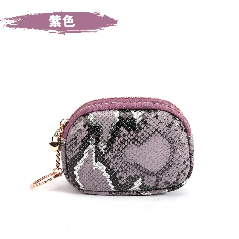 Вместительные двойные молнии из натуральной кожи с змеиным узором |