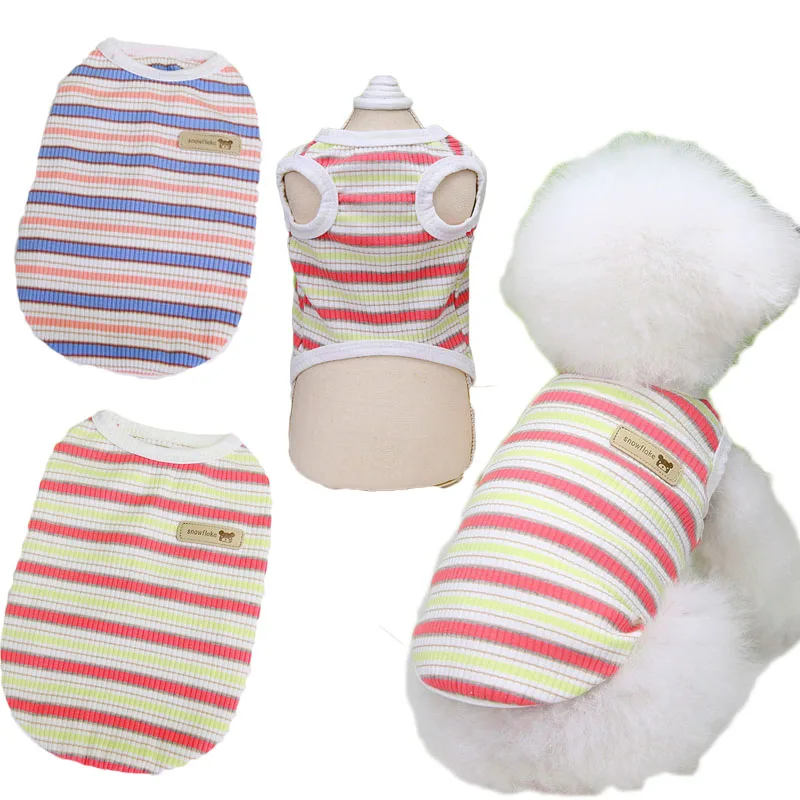 

Strips Dog Vest Puppy Cat Sleeveless Hoodies Pet Clothes Summer Dog Shirt Vests For Small Dogs Chihuahua Yorkie Pets Sweatshirts