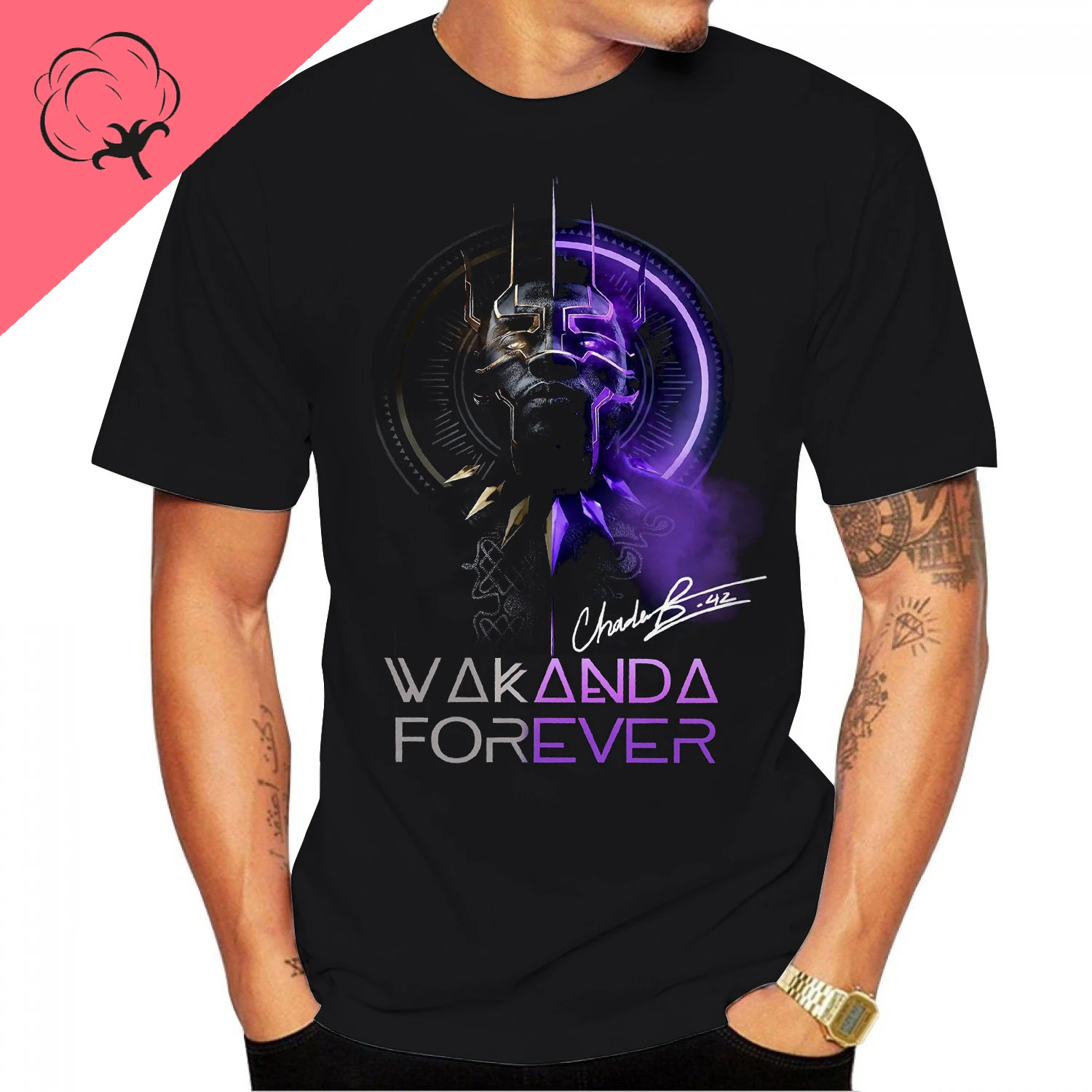 Мужская футболка с коротким рукавом и круглым вырезом