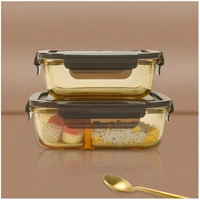 high borosilicate glass lunch box microwaveable food containers fresh canisters food storage organizers