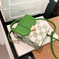 lattice contrast hand bag for women luxury designer brand summer new female pink green crossbody bags