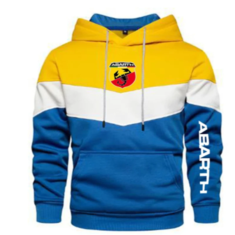

NEW Men's Hooded ABARTH Color Fashion Sweatshirt Long Sleeve Autumn Spring Ccasual Hoodies Sports Patchwork Sweatshirts