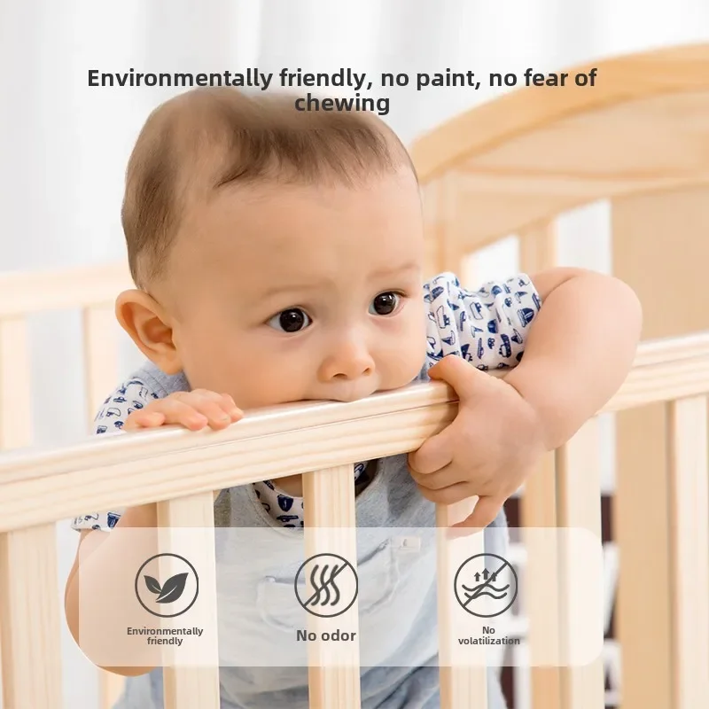 Кроватка из цельного дерева люлька для новорожденных многофункциональная