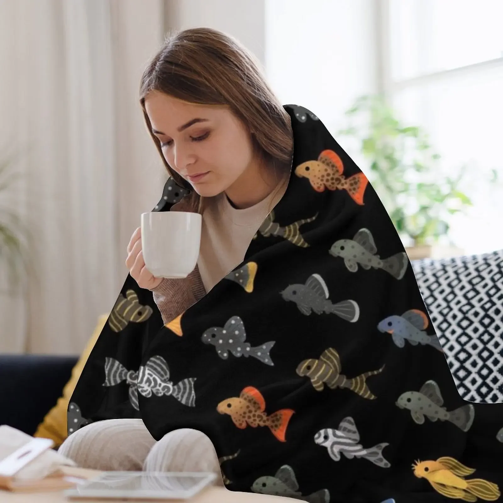 Плко! - черное одеяло Зимние кровати Плюшевые движущиеся декоративные одеяла для