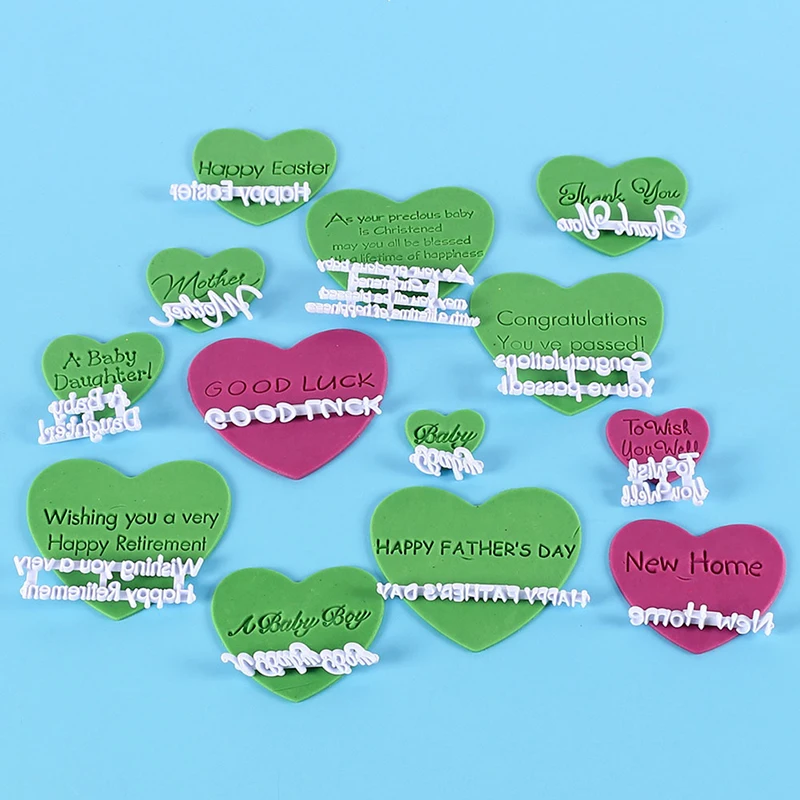 

13Pcs/Set Alphabet Letter Cake Mold Blessing Biscuit Embosser Cutter DIY Fondant Cake Decoration Tool Biscuits Baking Tool