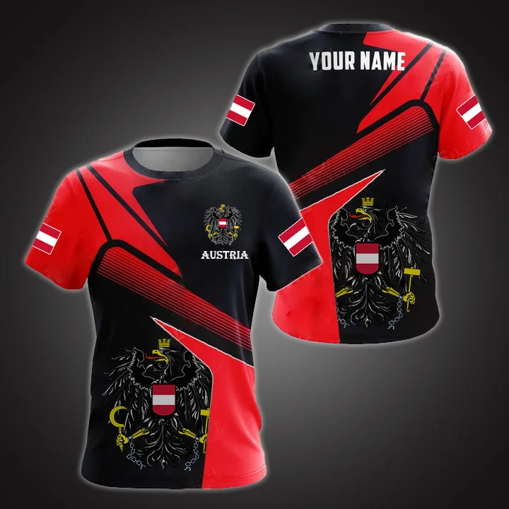 

Austria Emblem Personalized Unisex T-shirts Plus Size Short Sleeve Tops Summer Sportswear O-neck Tees For Men Women And Kids
