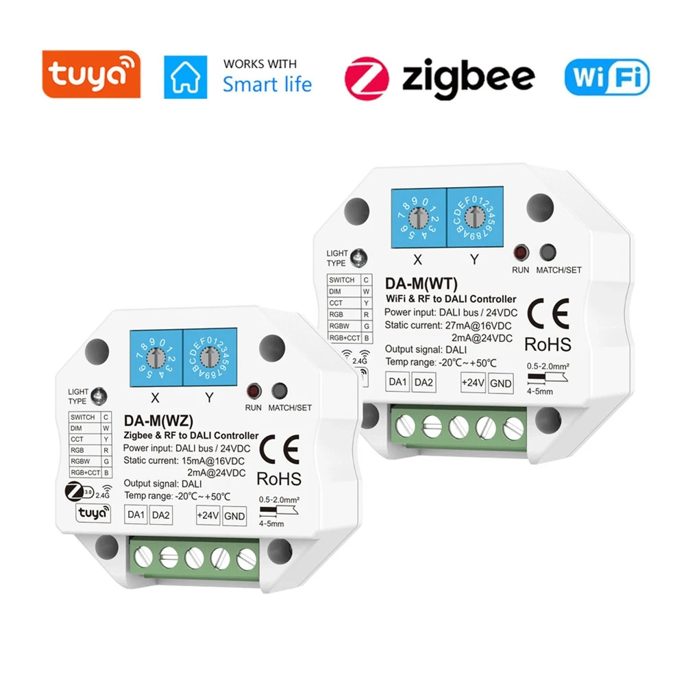 Фото Tuya WiFi Zigbee для преобразователя, контроллер диммера, 24 В постоянного тока, DIM CCT RGB RGBW RGB и CCT, полоса Smart Life, приложение Da-M()-A74P №3