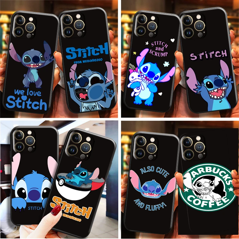 

Cute Cartoon-stitch- Phone Case For Apple iPhone 13 12 11 Pro Max 13 12 Mini X XR XS Max 5 6 6S 7 8 Plus Silicone Cover Funda