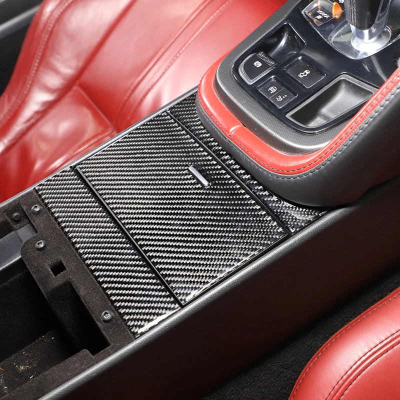 

For Jaguar F-TYPE 2013-2022 Soft Carbon Fiber Center Console Storage Box Panel Cover Decorative Sticker Car Accessories