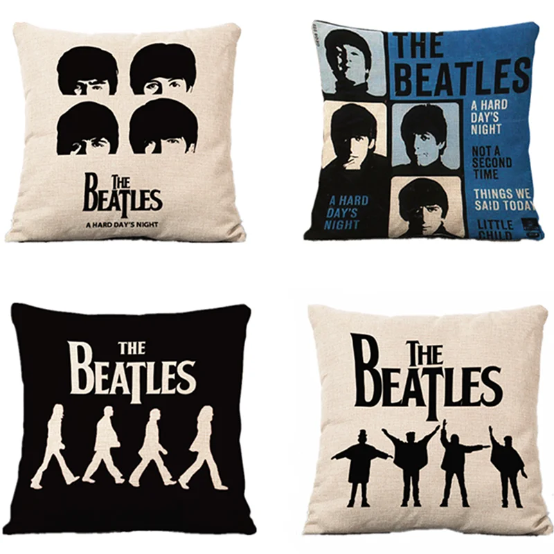 

Vintage British Star Cushion Cover For Home Decorative British Band Pillows Cover Invisible Zippered Throw PillowCases 45X45cm