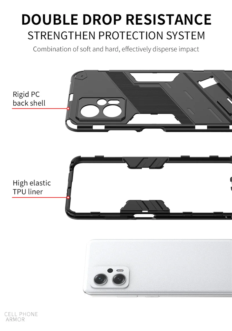 For Poco X4 GT Cover Case For Poco X4 GT Coque Shell Fundas Armor Shockproof Hard Stand PC Phone Bumper For Poco X4 GT