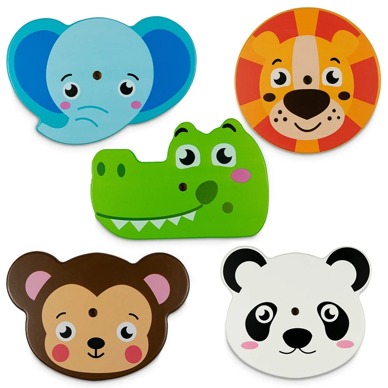 Cartoon Animal Throwing Ring Wooden Ferrule Game Animals Toss Kids/Children Toys Develo Motor Skills