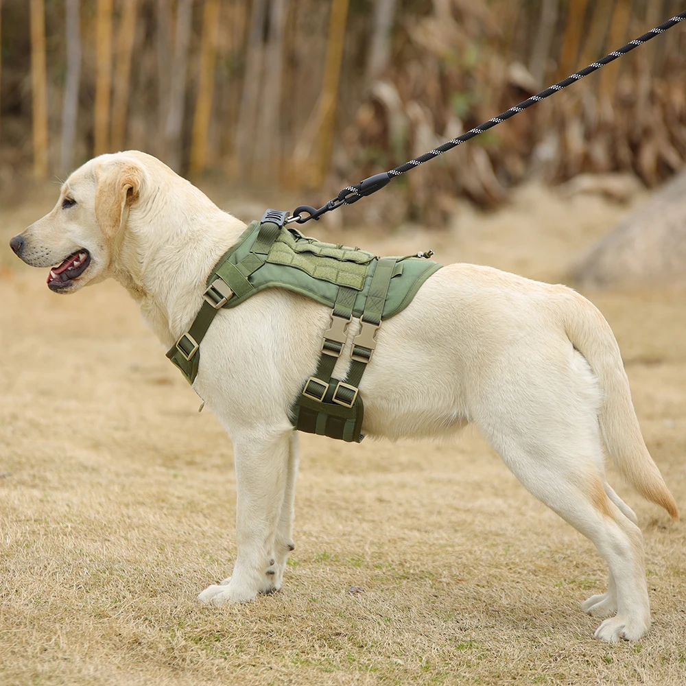 

Tactical Dog Harness Pet Training Vest Oxford Dog Harness and Leash Set for Small Medium Big Dogs