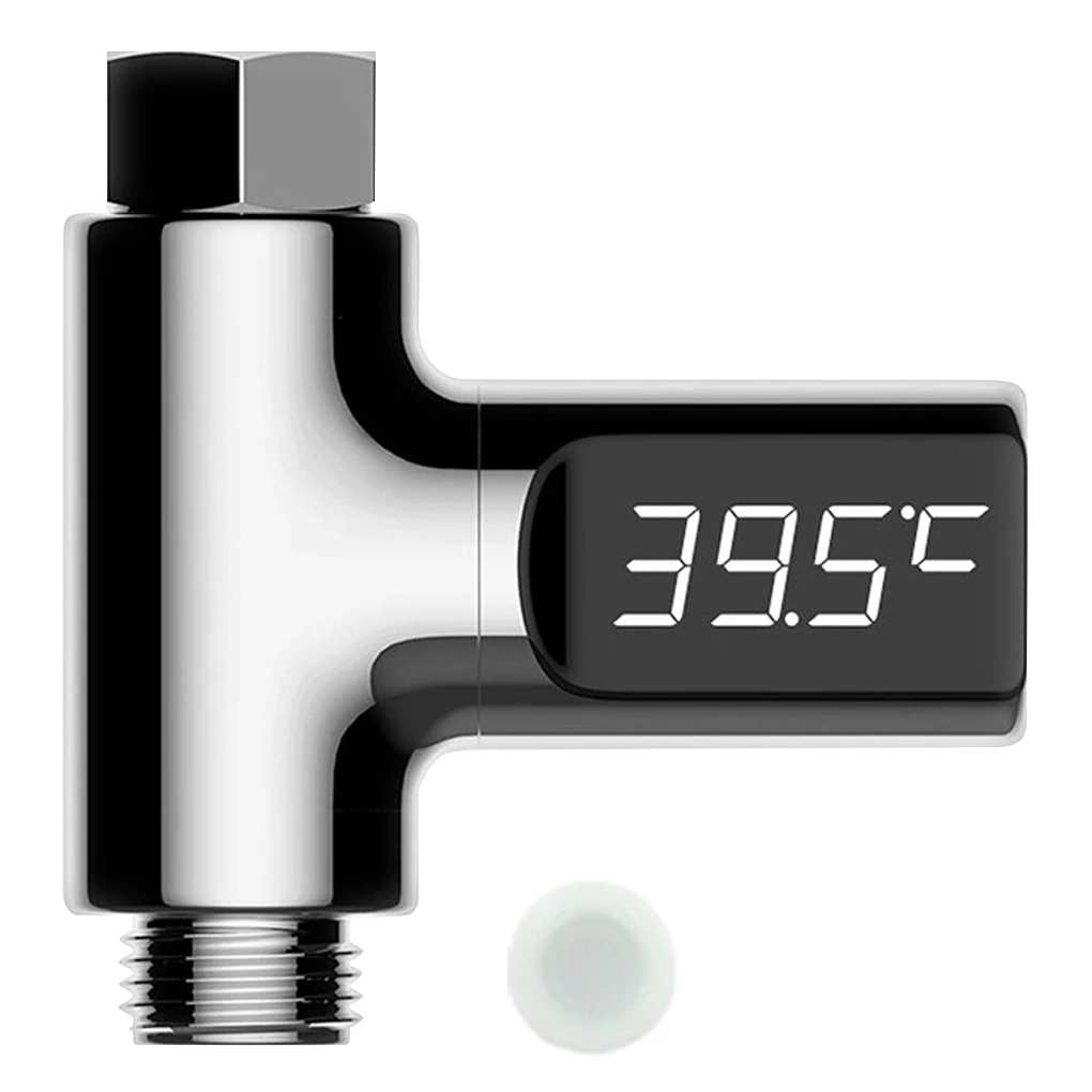 Led Display Celsius Water Temperature Meter Plastic 360° Rotation 8-85℃ Electricity Shower Thermometer Bathroom Accessories