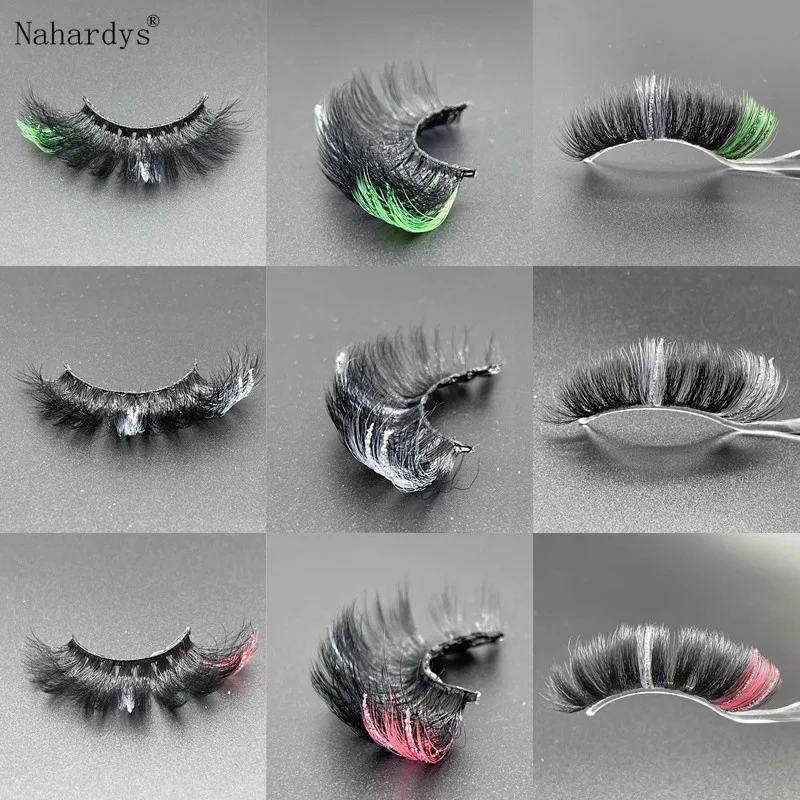

Glitter Shiny Colored Full Strip Lashes 20mm Fluffy Eyelash Curly Natural Colorful Shimmery False Lash Makeup Beauty Tools