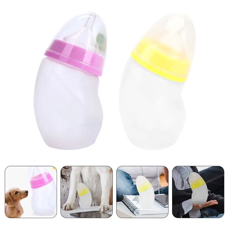 

2pcs Random Color Household Pet Feeders Pet Feeding Supplies Dog Feeding Bottles for Dog Cat Home