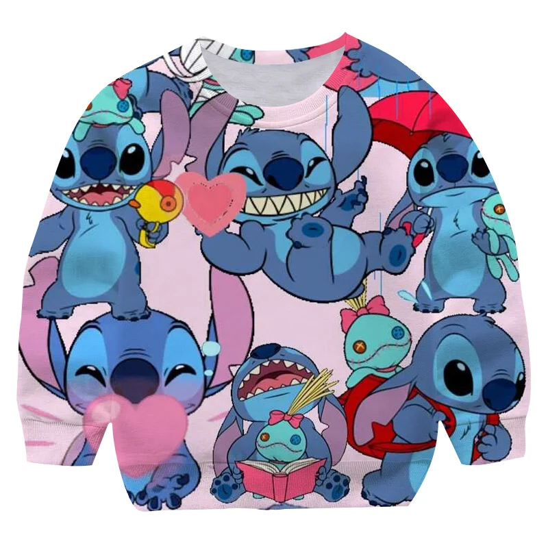 Boy Disney Stitch Sweatshirts Autumn Spring Kids Stitch Sweatshirts With Print Boys Girls Clothes Hot Selling Toddler Sweatshirt images - 6